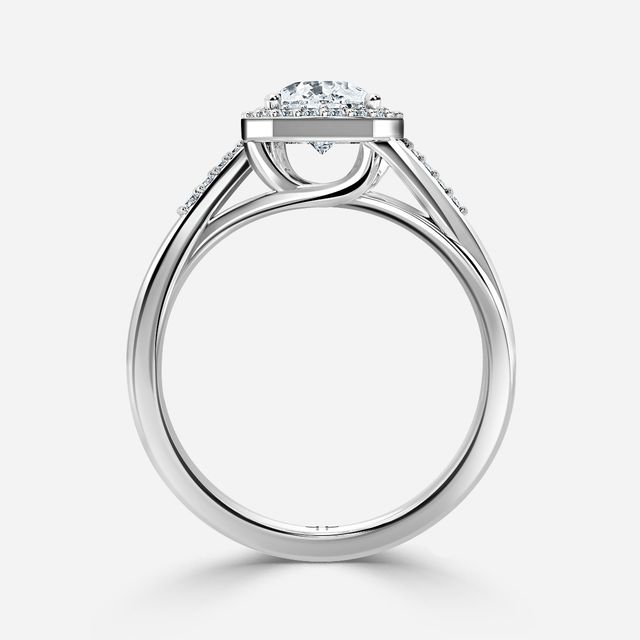 Rigel Platinum Twisted Halo Engagement Ring