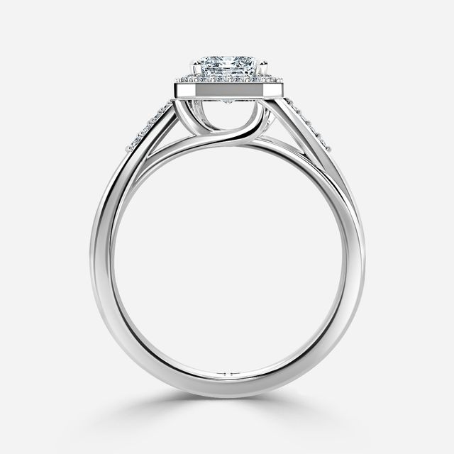 Rigel Platinum Twisted Halo Engagement Ring
