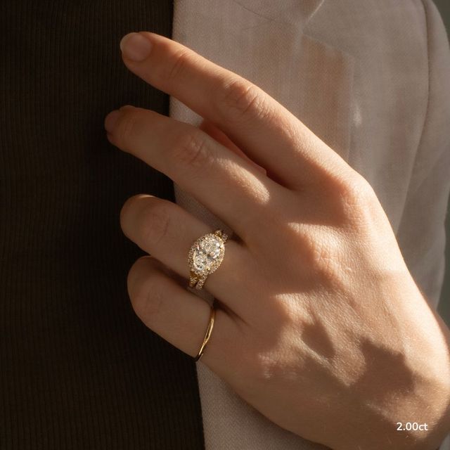 Maeve Yellow Gold Halo Engagement Ring