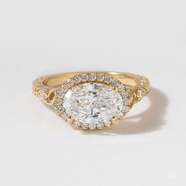 Maeve Yellow Gold Halo Engagement Ring