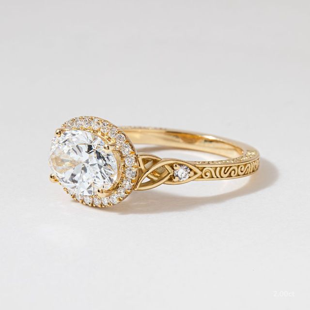 Maeve Yellow Gold Halo Engagement Ring