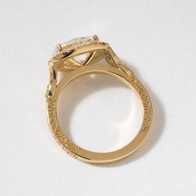 Maeve Yellow Gold Halo Engagement Ring