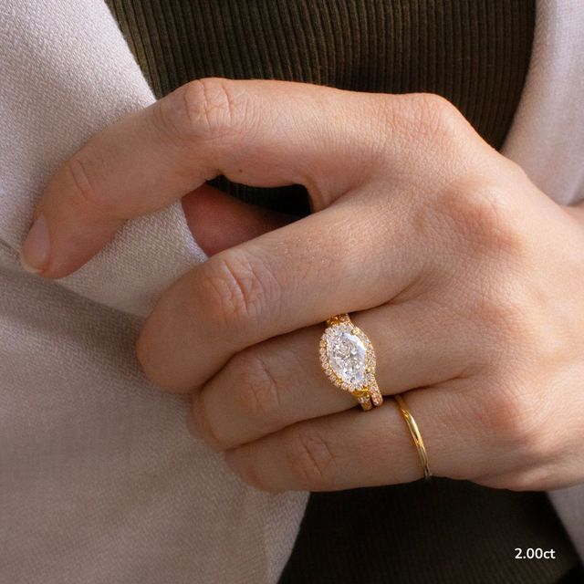Maeve Yellow Gold Halo Engagement Ring