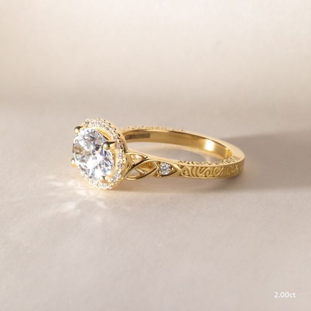 Maeve Yellow Gold Halo Engagement Ring
