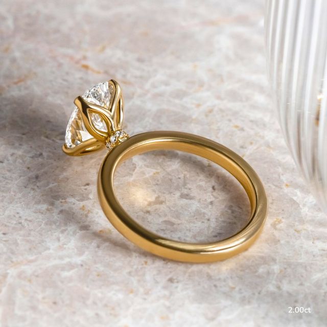 Jennifer Yellow Gold Hidden Halo Engagement Ring