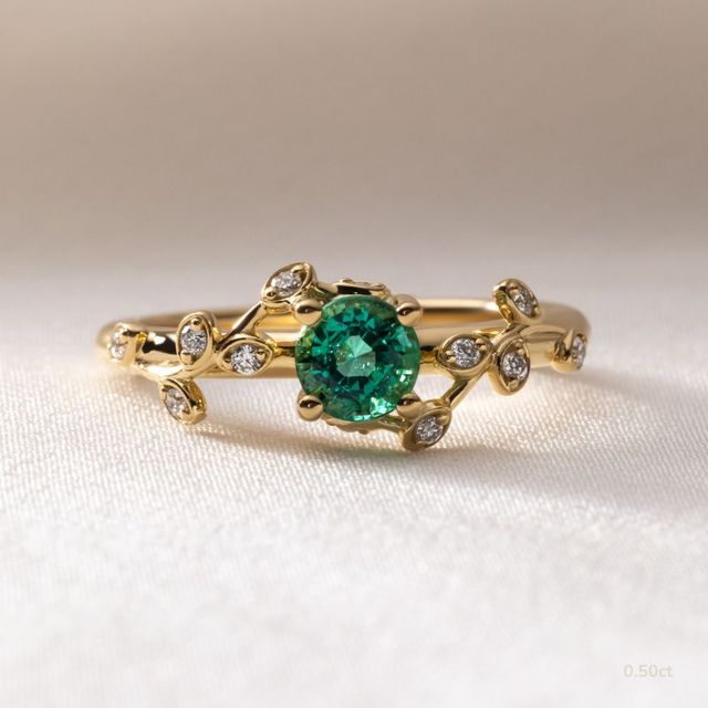 Secret Garden Yellow Gold Flower Engagement Ring
