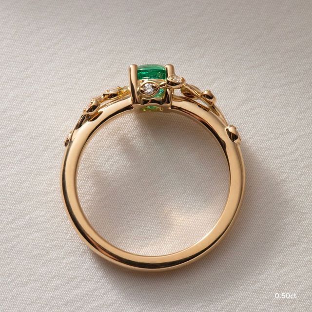 Secret Garden Yellow Gold Flower Engagement Ring