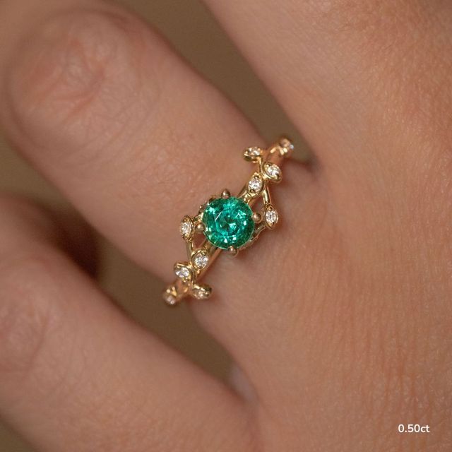 Secret Garden Yellow Gold Flower Engagement Ring