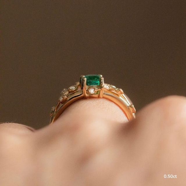 Secret Garden Yellow Gold Flower Engagement Ring