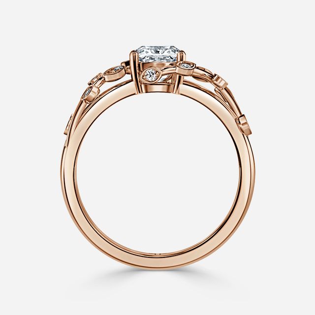 Secret Garden Rose Gold Flower Engagement Ring