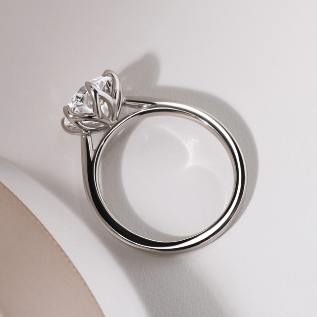 1.70ct Jemini Platinum Solitaire Lab Grown Round Engagement Ring