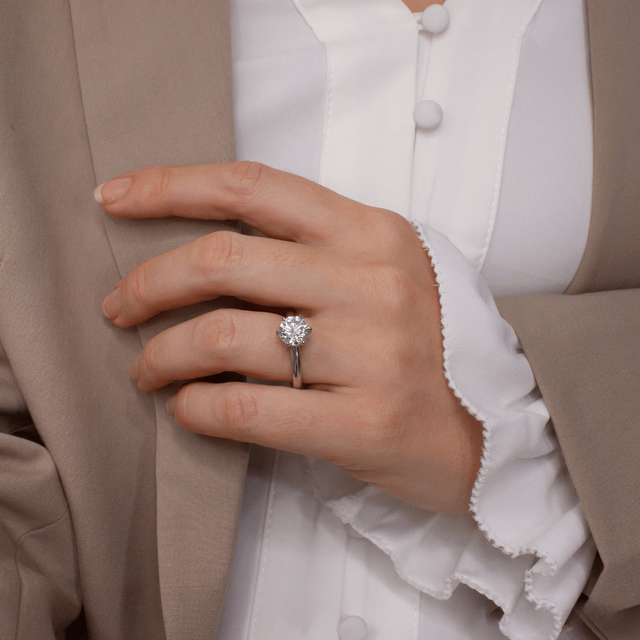 2.00ct Elswin Platinum Lab Grown Round Solitaire Engagement Ring