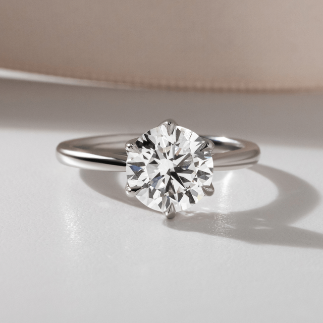 1.70ct Jemini Platinum Solitaire Lab Grown Round Engagement Ring