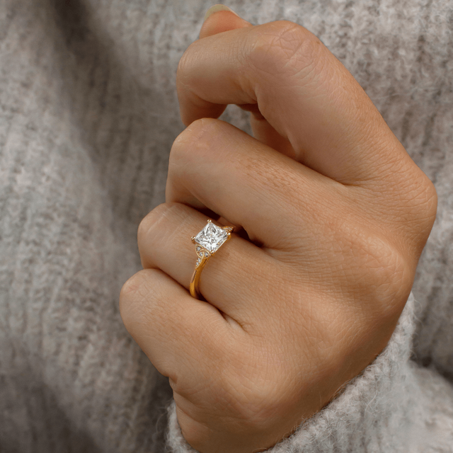 Celtic Song Yellow Gold Engagement Ring Princess Diamond - 1.10ct