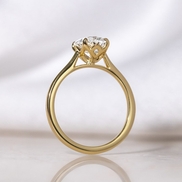 Aerin Yellow Gold Solitaire Engagement Ring Oval Diamond - 1.50ct