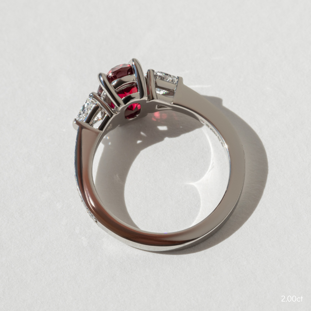 Elixa Platinum Trilogy Engagement Ring