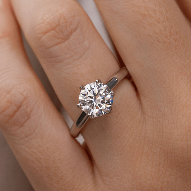 2.00ct Elswin Platinum Lab Grown Round Solitaire Engagement Ring