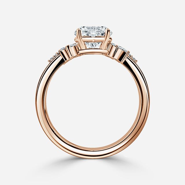 Sphinx Rose Gold Flower Engagement Ring