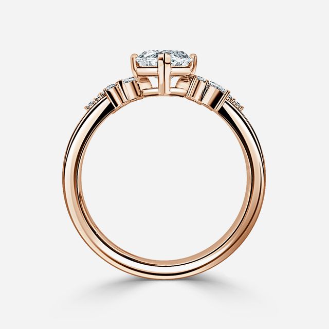 Sphinx Rose Gold Flower Engagement Ring