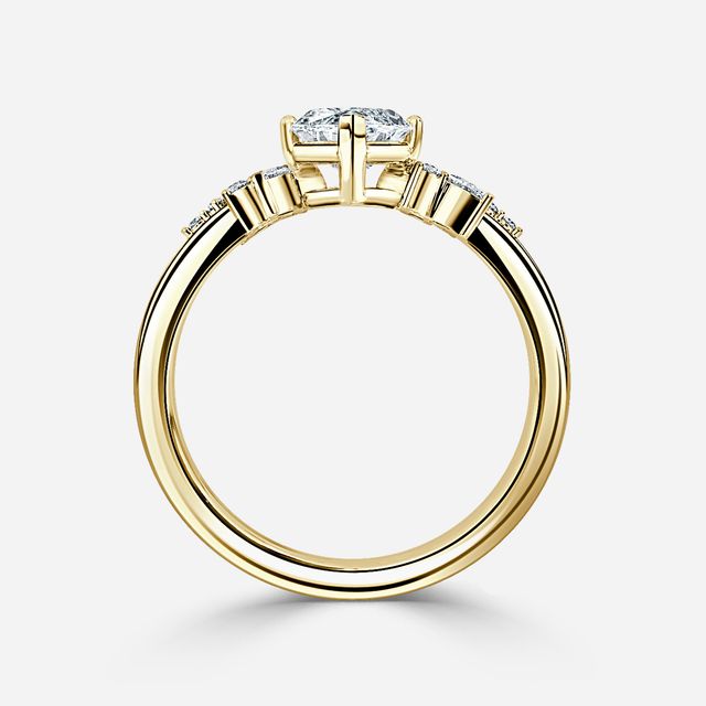 Sphinx Yellow Gold Flower Engagement Ring
