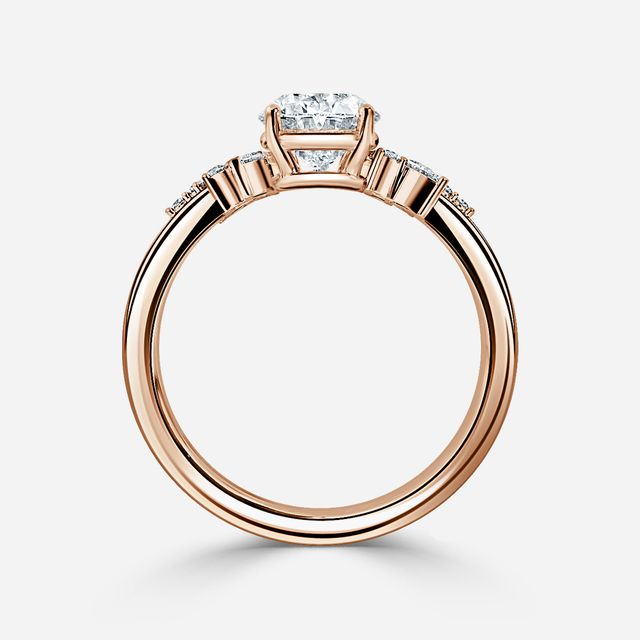 Sphinx Rose Gold Flower Engagement Ring
