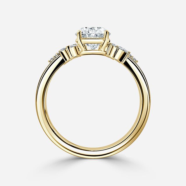 Sphinx Yellow Gold Flower Engagement Ring