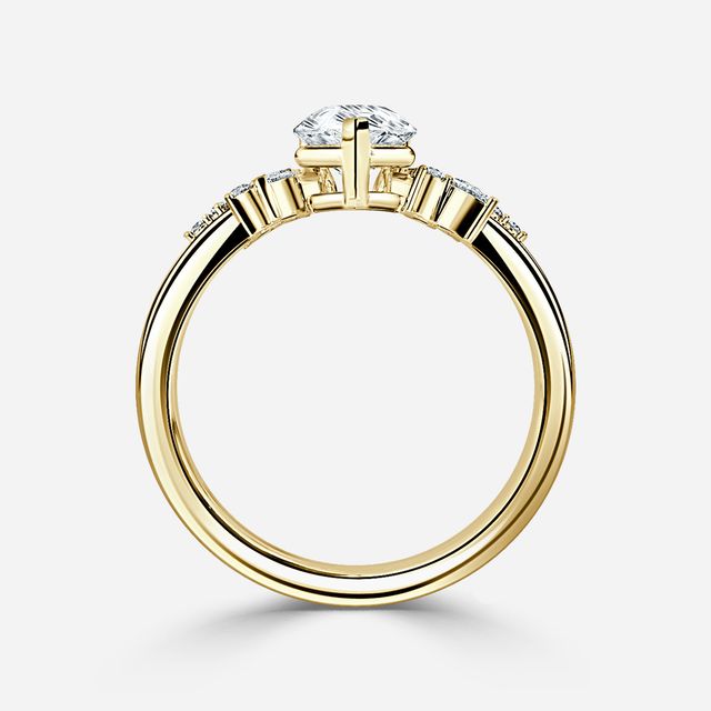 Sphinx Yellow Gold Flower Engagement Ring