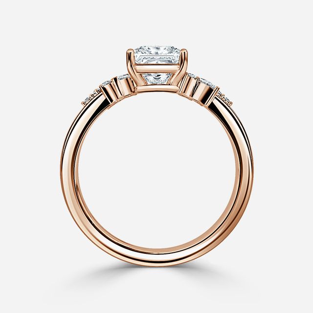 Sphinx Rose Gold Flower Engagement Ring
