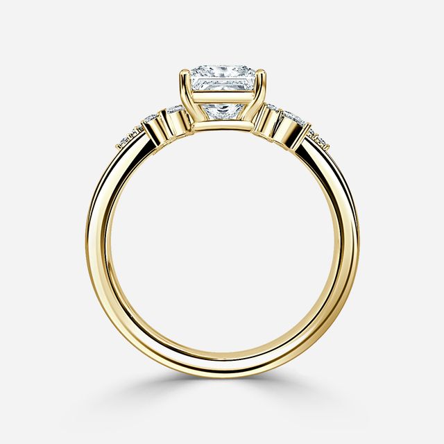 Sphinx Yellow Gold Flower Engagement Ring