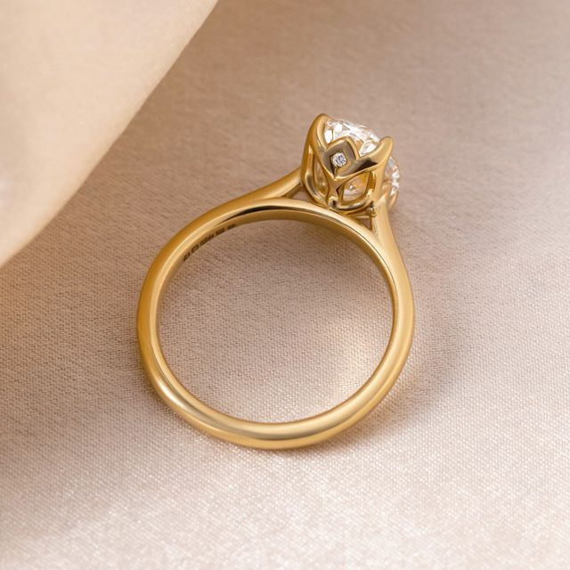Aerin Yellow Gold Solitaire Engagement Ring Oval Diamond - 1.50ct