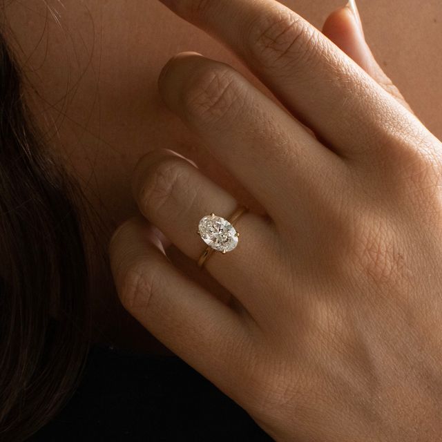 Aerin Yellow Gold Solitaire Engagement Ring Oval Diamond - 1.50ct
