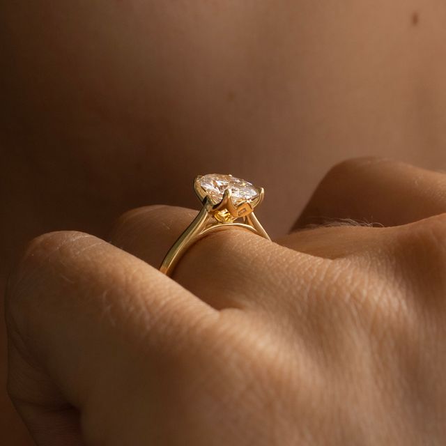 Aerin Yellow Gold Solitaire Engagement Ring Oval Diamond - 1.50ct