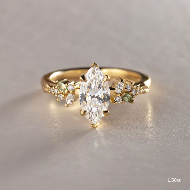 Sphinx Yellow Gold Flower Engagement Ring