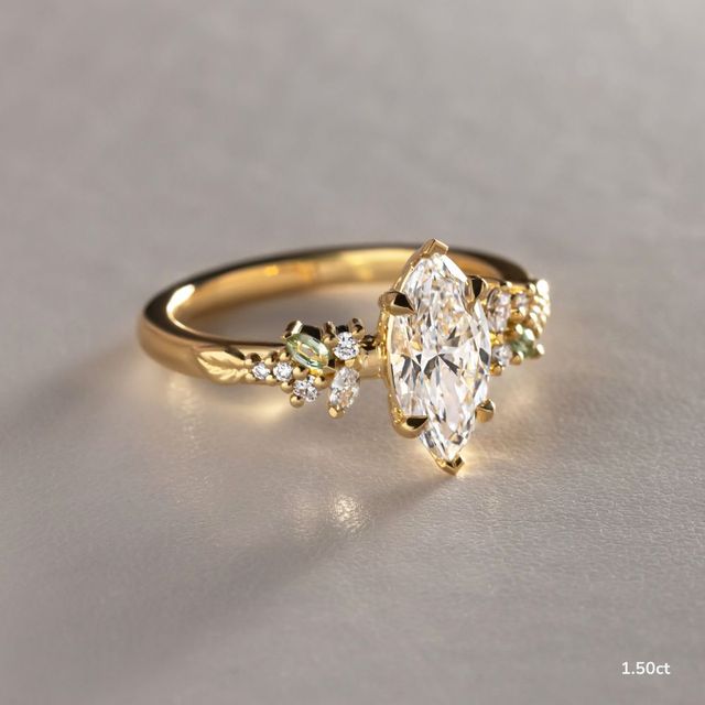 Sphinx Yellow Gold Flower Engagement Ring