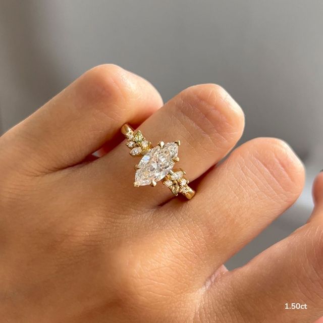 Sphinx Yellow Gold Flower Engagement Ring