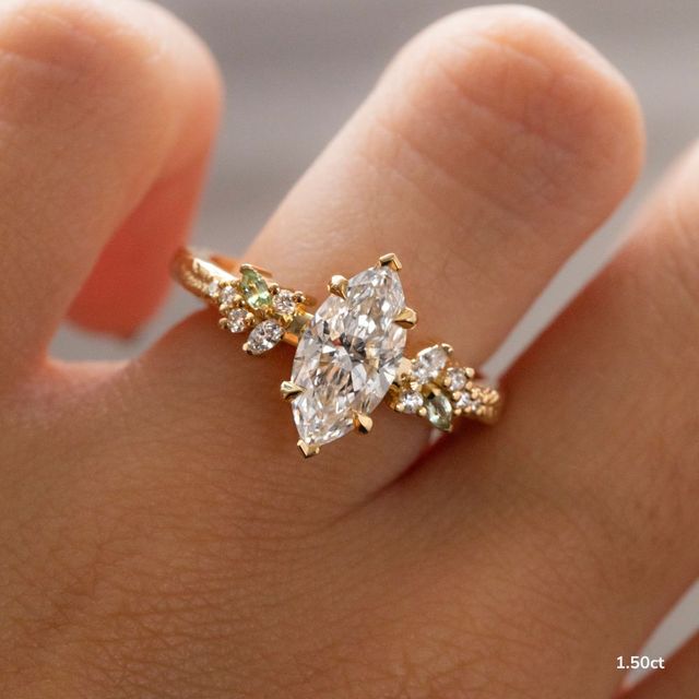 Sphinx Yellow Gold Flower Engagement Ring