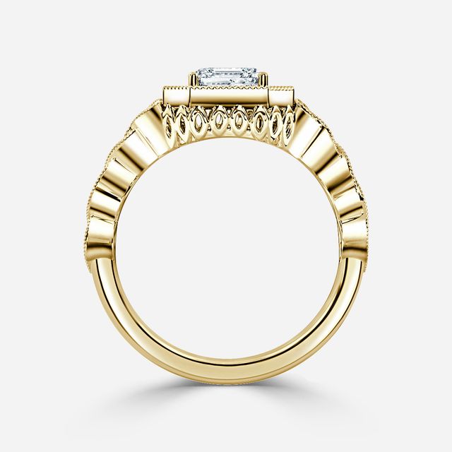 Ashwin Yellow Gold Grain Set Celtic Engagement Ring