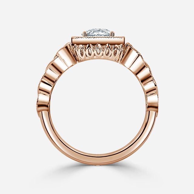Ashwin Rose Gold Grain Set Celtic Engagement Ring