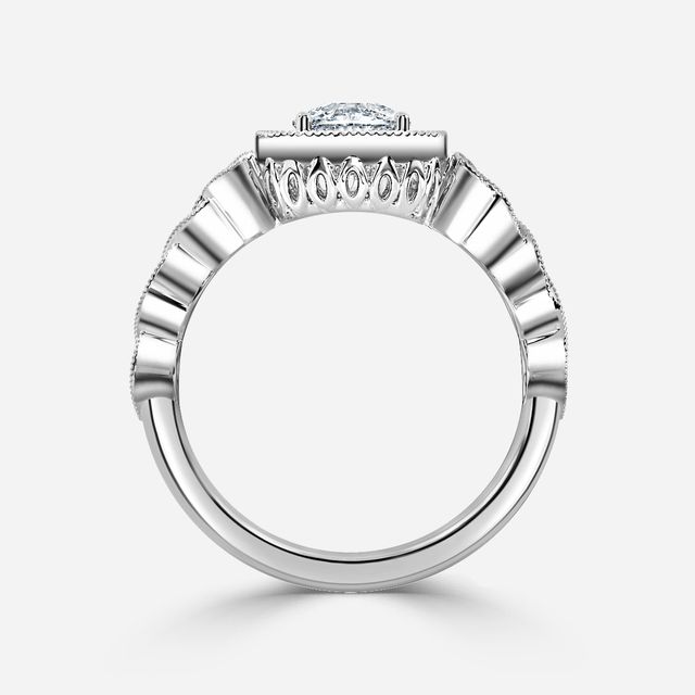 Ashwin Platinum Grain Set Celtic Engagement Ring