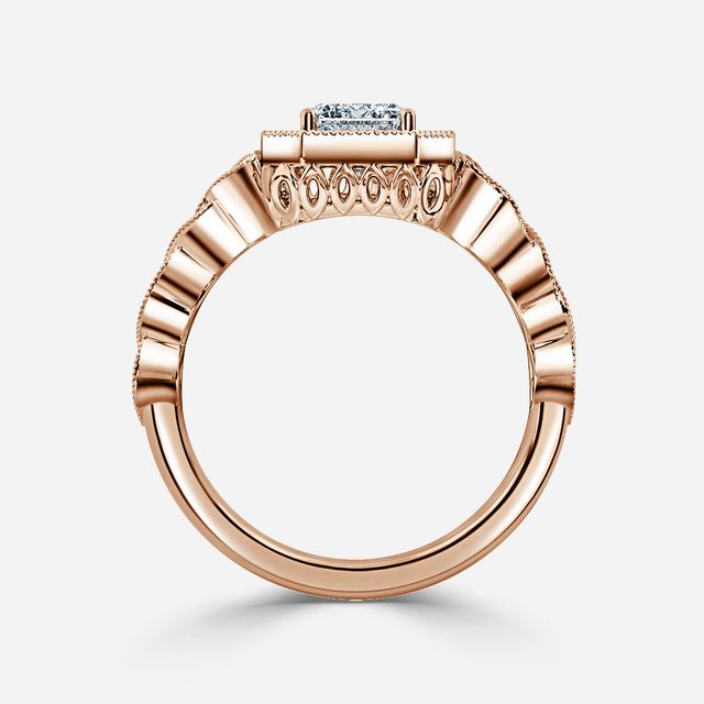 Ashwin Rose Gold Grain Set Celtic Engagement Ring