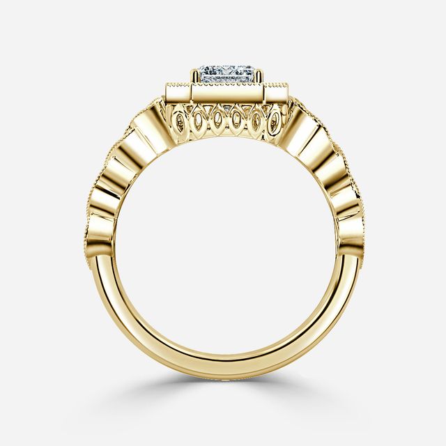 Ashwin Yellow Gold Grain Set Celtic Engagement Ring