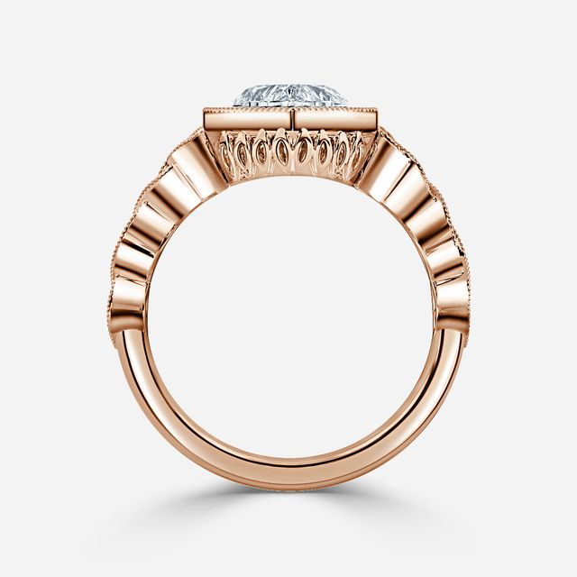 Ashwin Rose Gold Grain Set Celtic Engagement Ring