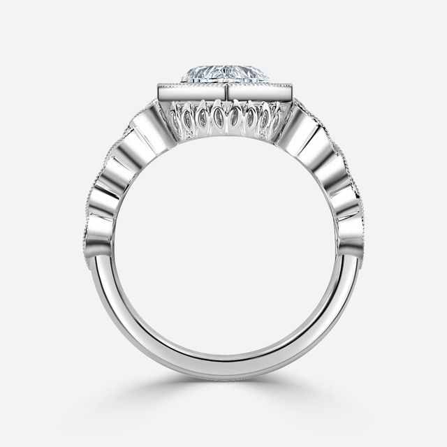 Ashwin White Gold Grain Set Celtic Engagement Ring