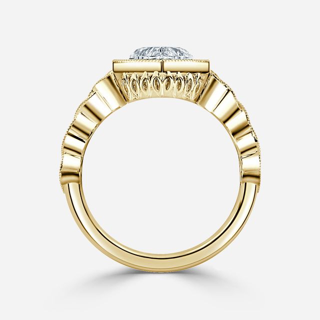 Ashwin Yellow Gold Grain Set Celtic Engagement Ring