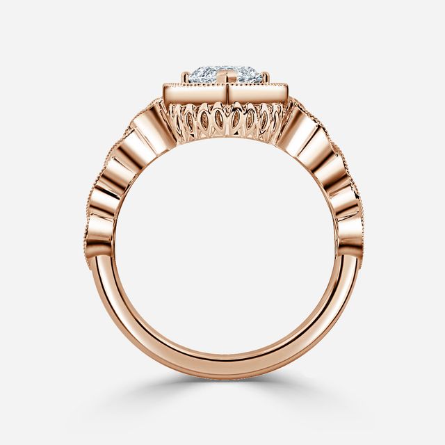 Ashwin Rose Gold Grain Set Celtic Engagement Ring