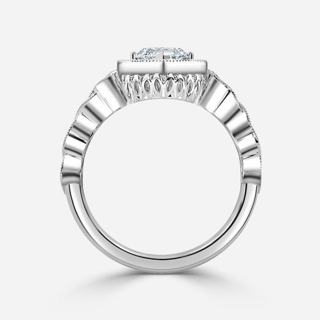 Ashwin White Gold Grain Set Celtic Engagement Ring