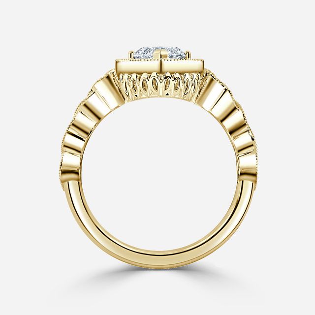 Ashwin Yellow Gold Grain Set Celtic Engagement Ring