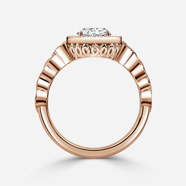 Ashwin Rose Gold Grain Set Celtic Engagement Ring