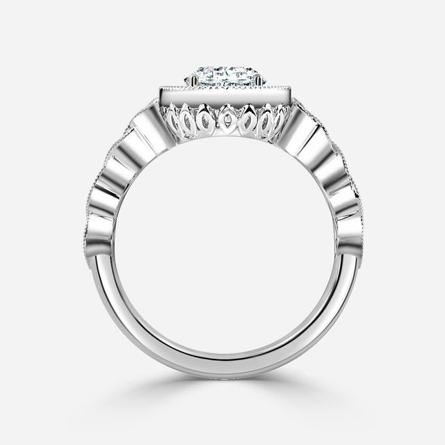 Ashwin Platinum Grain Set Celtic Engagement Ring