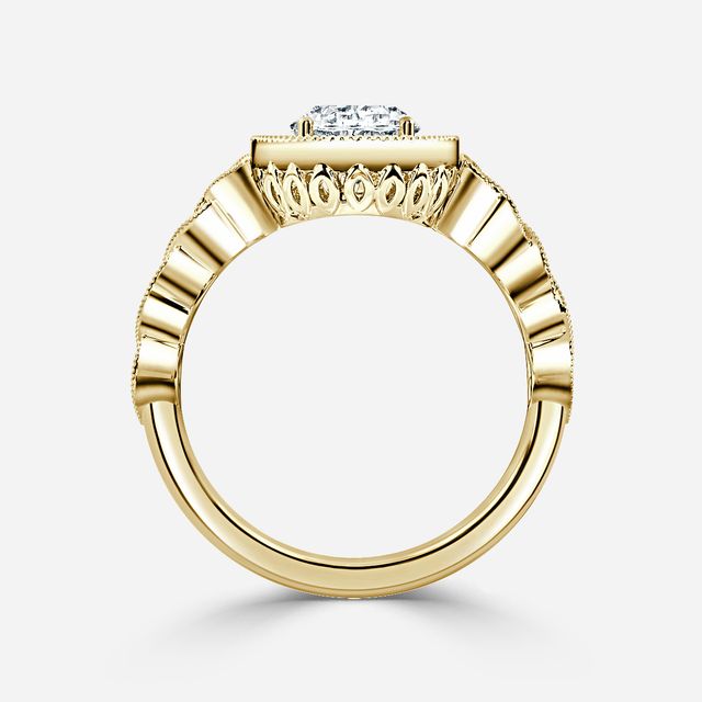 Ashwin Yellow Gold Grain Set Celtic Engagement Ring